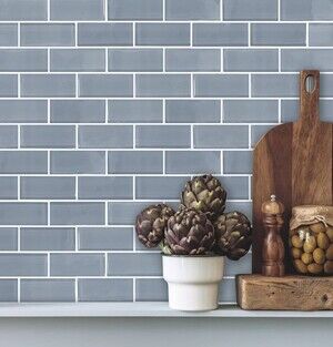 RoomMates Blue Seaglass StickTILE Peel Stick Wall Backsplash Bathroom